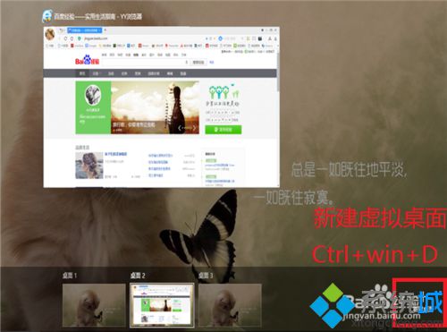 右边的新建桌面或者按Ctrl+win+D新建虚拟桌面