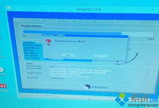 重装win7系统出现decompression error abort原因及解决方法