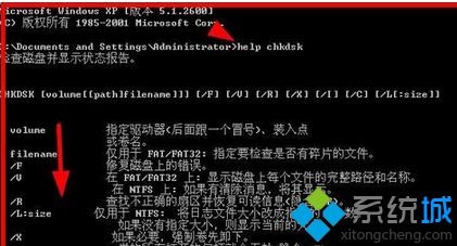 输入help chkdsk