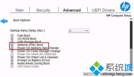 惠普笔记本电脑如何在UEFI BIOS中打开网络启动3