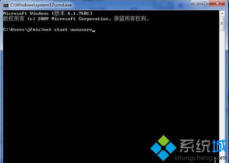 输入net start WuAuServ