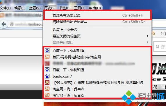 win10下Firefox火狐浏览器查看历史记录的步骤2