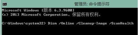 输入 Dism /Online /Cleanup-Image /ScanHealth