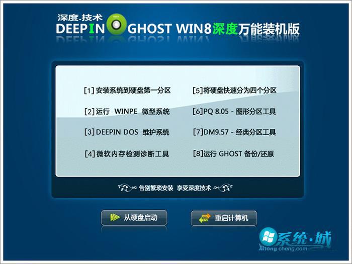 深度技术GHOST WIN8系统开始菜单版安装界面