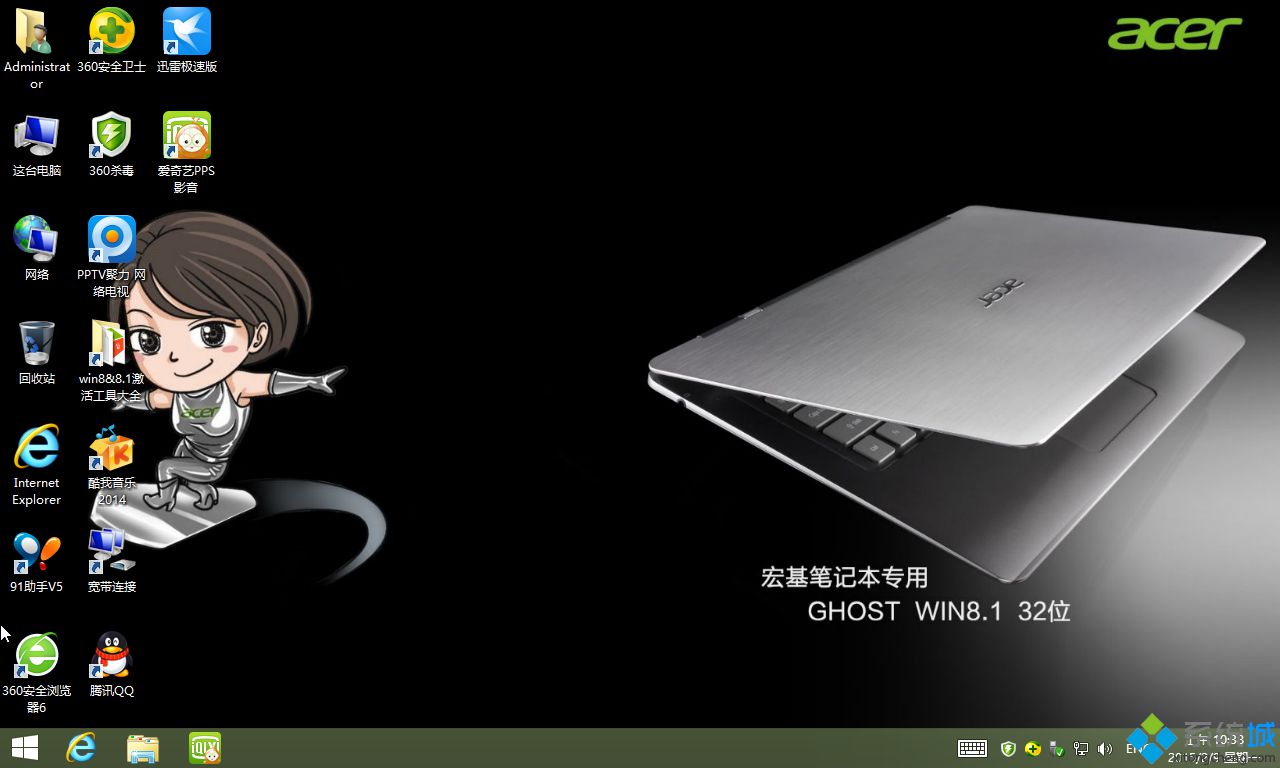 宏基Win8.1电脑桌面图