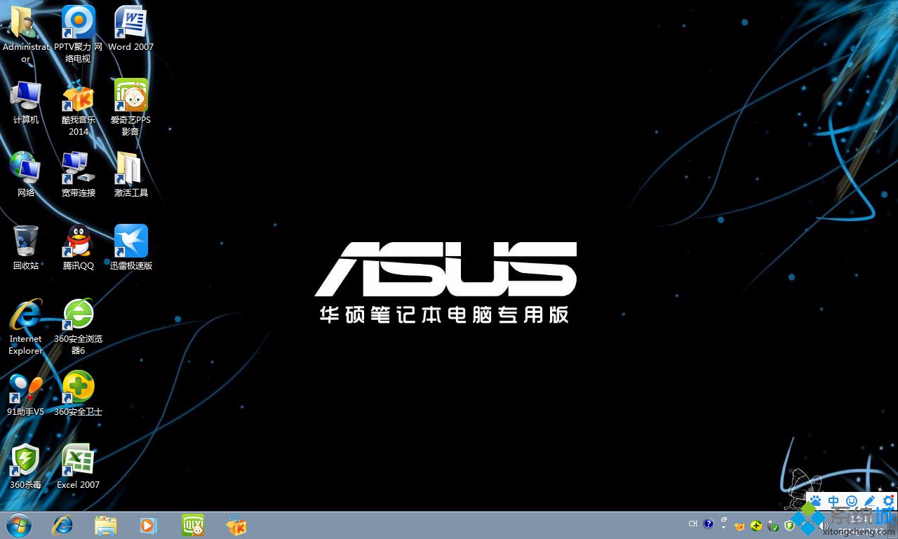 ASUS华硕GHOST WIN7系统开机界面图