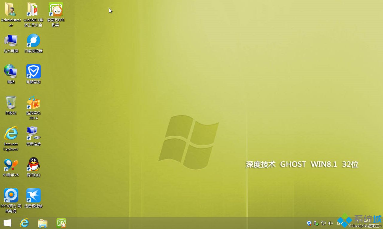 深度技术GHOST WIN8.1 32位纯净标准版桌面图