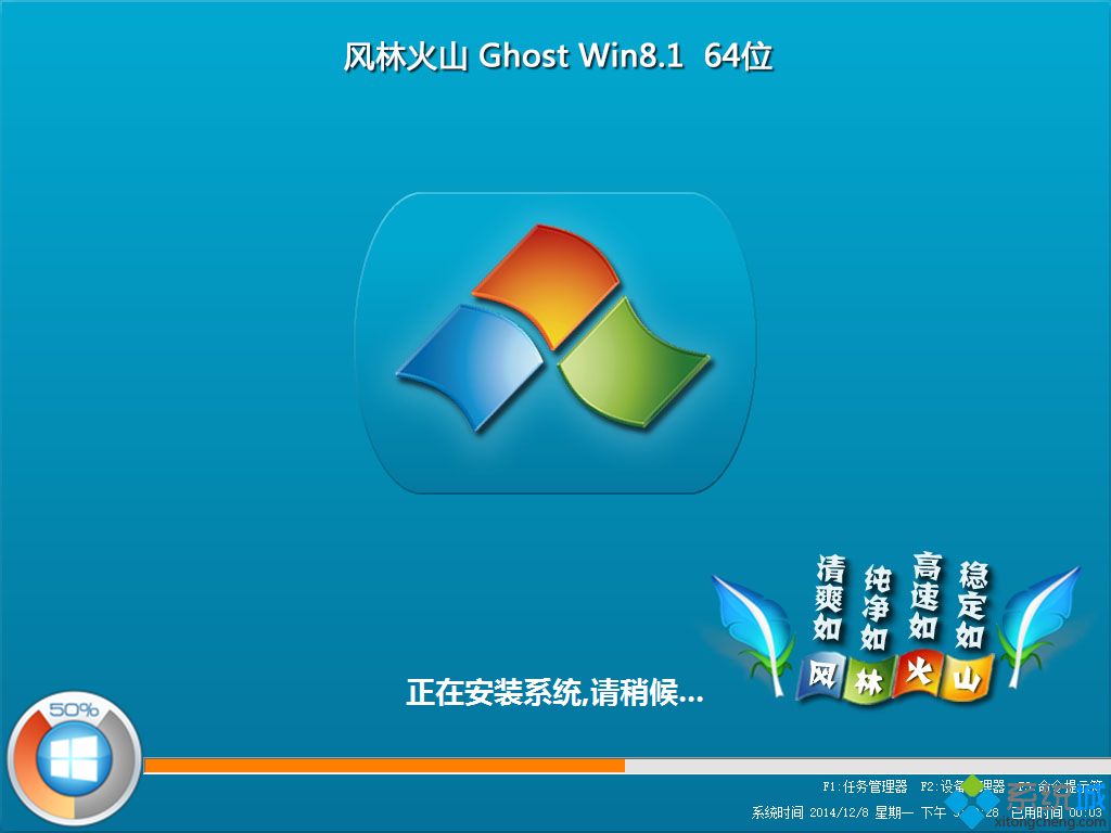 风林火山ghost win8.1 64位稳定通用版安装过程图