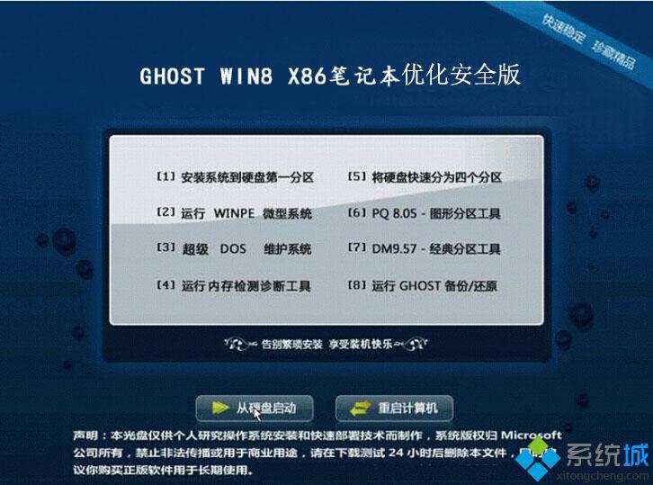 笔记本专用ghost win8 32位优化安全版安装部署图