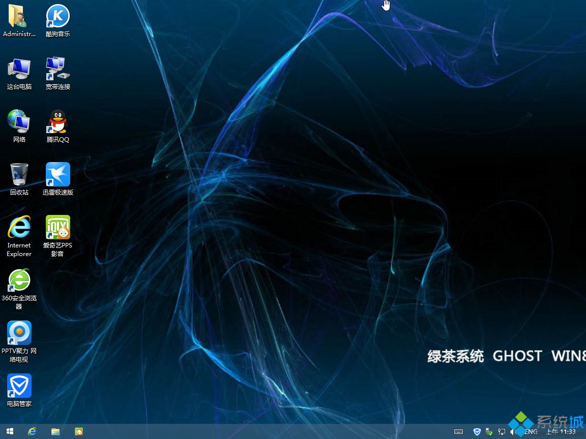 绿茶系统ghost win8.1 64位装机通用版桌面图