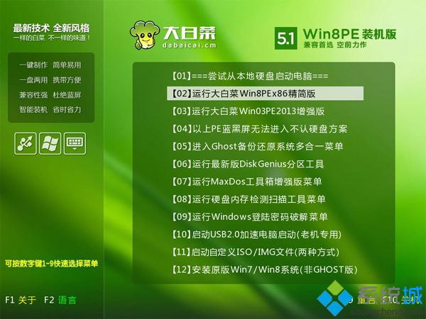 大白菜装机版安装winXP系统使用教程3