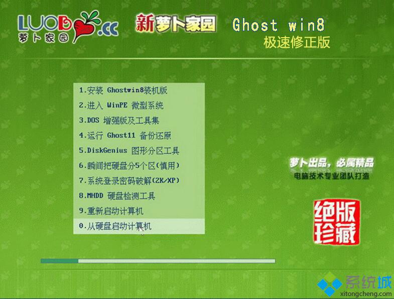 萝卜家园ghost win8 32位极速修正版安装部署图