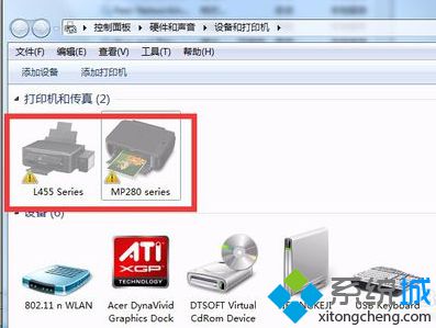 电脑中所有的打印机设备都显示黄色感叹号图标如何解决