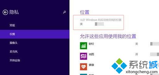 Win8系统＂位置＂开关变成灰色不可用状态的解决方法