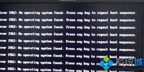 联想笔记本win7系统提示error1962：No operating systen found如何解决