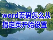 word页码怎么从指定页开始设置 word页码怎么自动排序